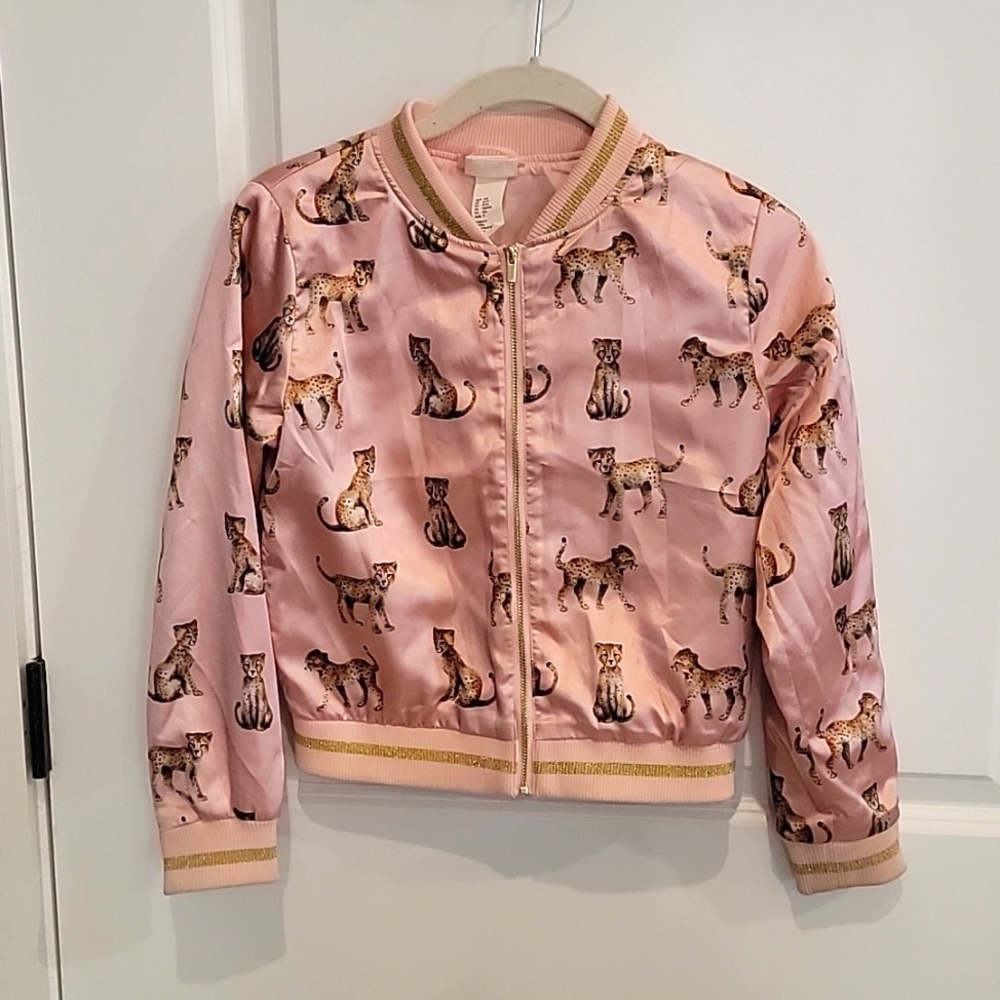 Girls Precious Pink Cheetah H&M Jacket, Gold detail 8/9 youth, so soft and cute